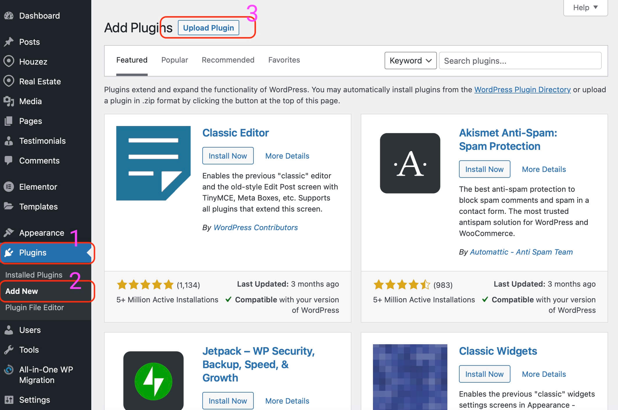 how to add houzi rest api wordpress plugin